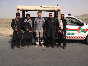 My security crew in Pakistan. Security followed me all the way.