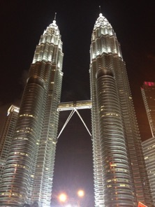 The Petronas Twin Towers at night