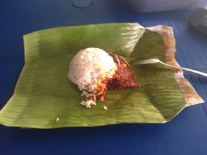 Interesting plate, a banana leave